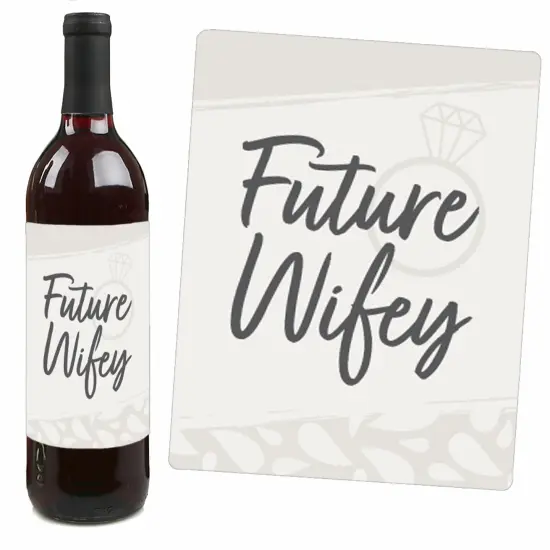 Big Dot of Happiness Champagne Elegantly Simple - Wedding or Bridal Shower Guest Party Favors Decorations- Wine Bottle Label Stickers - Set of 4 {4}