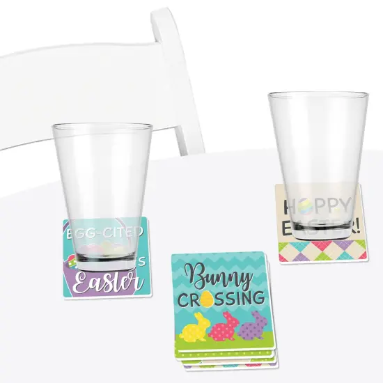 Big Dot of Happiness Hippity Hoppity - Funny Easter Bunny Party Decorations - Drink Coasters - Set of 6 {4}