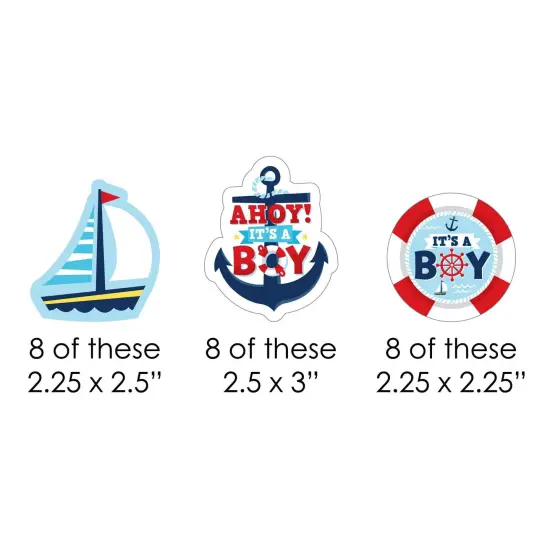 Big Dot of Happiness Ahoy It's a Boy - DIY Shaped Nautical Baby Shower Cut-Outs - 24 Count {3}