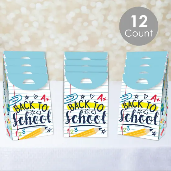 Big Dot of Happiness Back to School - First Day of School Classroom Gift Favor Bags - Party Goodie Boxes - Set of 12 {3}