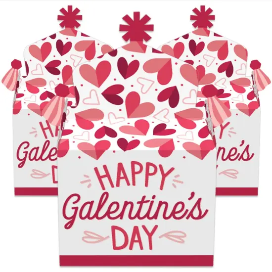 Big Dot of Happiness Happy Galentine's Day - Treat Box Party Favors - Valentine's Day Party Goodie Gable Boxes - Set of 12 {3}