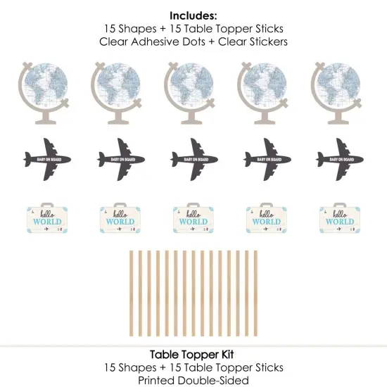 Big Dot of Happiness Precious Cargo - Blue - Boy Baby Shower Centerpiece Sticks - Table Toppers - Set of 15 {7}