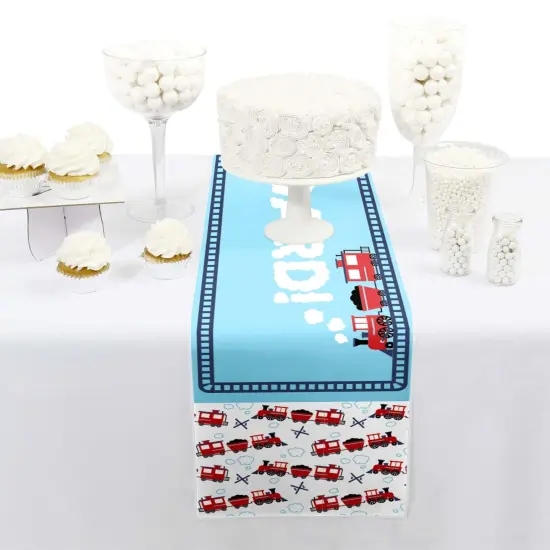 Big Dot of Happiness Railroad Party Crossing - Petite Steam Train Birthday Party or Baby Shower Paper Table Runner - 12 x 60 inches {3}