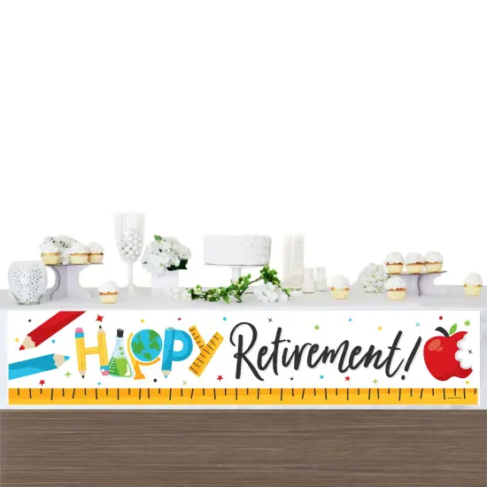 Big Dot of Happiness Teacher Retirement - Happy Retirement Party Decorations Party Banner {4}