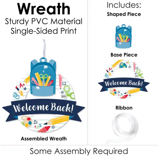 Big Dot of Happiness Back to School - Outdoor First Day of School Classroom Decor - Front Door Wreath {6}