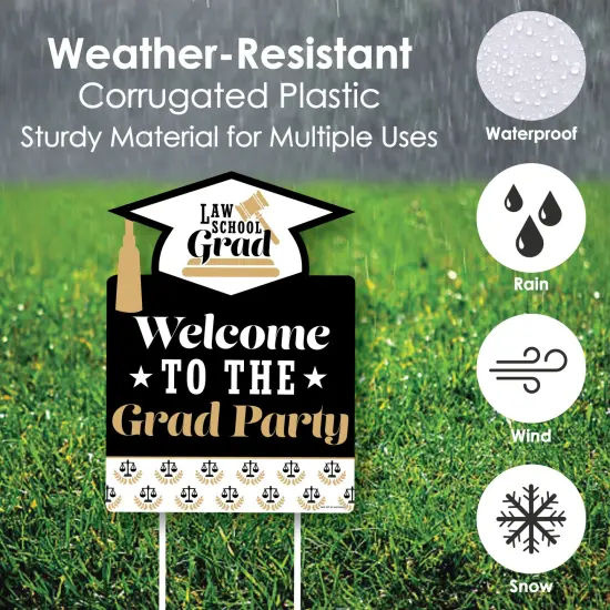 Big Dot of Happiness Law School Grad - Party Decorations - Future Lawyer Graduation Party Welcome Yard Sign {4}