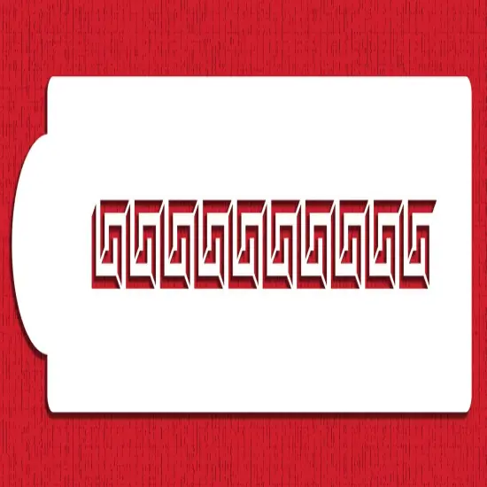 Greek Key Cake Stencil Side | C481 by Designer Stencils | Cake Decorating Tools | Baking Stencils for Royal Icing, Airbrush, Dusting Powder | Reusable Plastic Food Grade Stencil for Cakes | Easy to Use & Clean Cake Stencil {1}