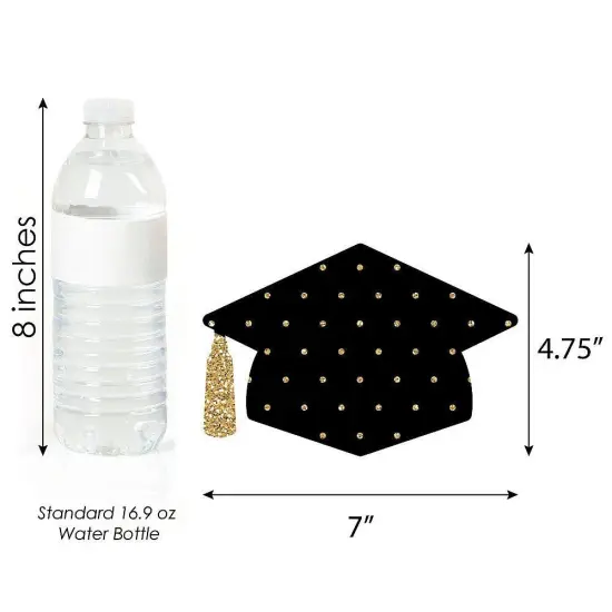 Big Dot of Happiness Gold - Tassel Worth The Hassle - Grad Cap Decorations DIY Graduation Party Essentials - Set of 20 {6}