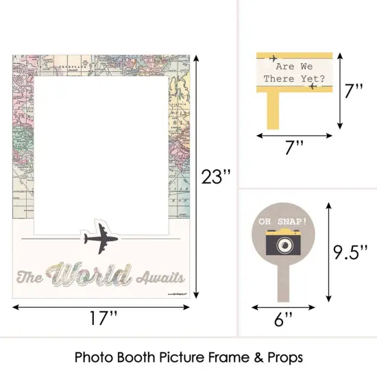 Big Dot of Happiness World Awaits - Travel Themed Party Selfie Photo Booth Picture Frame & Props - Printed on Sturdy Material {6}