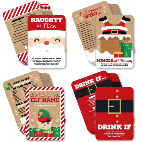 Big Dot of Happiness Jolly Santa Claus - 4 Christmas Party Games - 10 Cards Each - Gamerific Bundle {1}