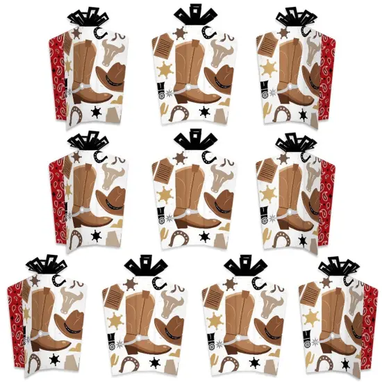 Big Dot of Happiness Western Hoedown - Table Decorations - Wild West Cowboy Party Fold and Flare Centerpieces - 10 Count {1}