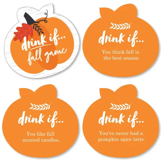 Big Dot of Happiness Drink If Game - Fall Pumpkin - Halloween or Thanksgiving Party Game - 24 Count {1}