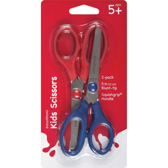 Fiskars Schoolworks Kids' Squishgrip Scissors 5" 2/Pkg-Blunt Tip {1}