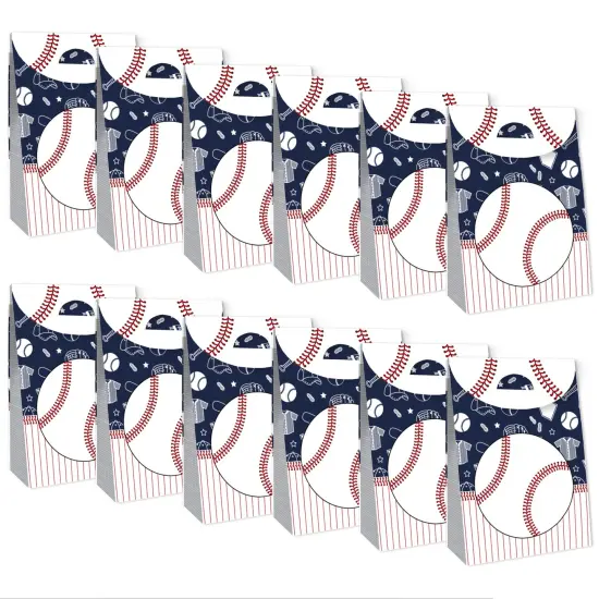 Big Dot of Happiness Batter Up - Baseball - Baby Shower or Birthday Gift Favor Bags - Party Goodie Boxes - Set of 12 {6}