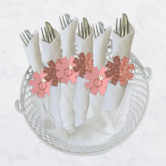 Big Dot of Happiness Bride Squad - Rose Gold Bridal Shower or Bachelorette Party Paper Napkin Holder - Napkin Rings - Set of 24 {4}