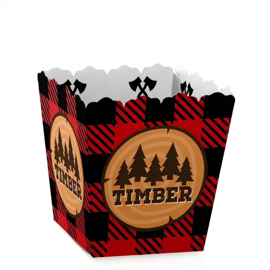 Big Dot of Happiness Lumberjack - Channel the Flannel - Party Mini Favor Boxes - Buffalo Plaid Party Treat Candy Boxes - Set of 12 {1}