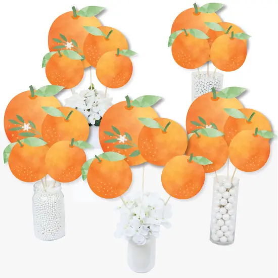Big Dot of Happiness Little Clementine - Orange Citrus Baby Shower or Birthday Party Centerpiece Sticks - Table Toppers - Set of 15 {3}