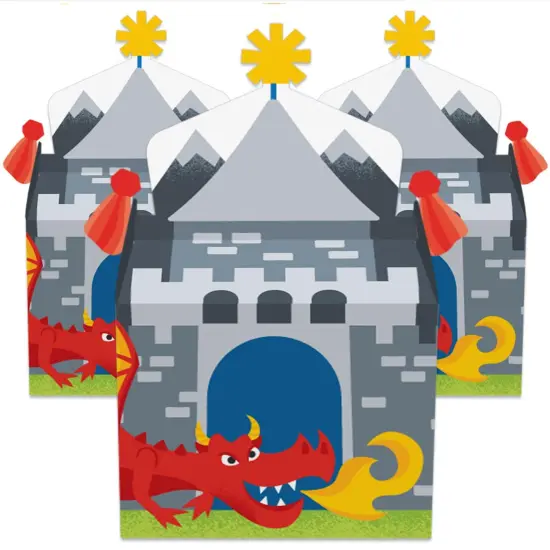 Big Dot of Happiness Calling All Knights and Dragons - Treat Box Party Favors - Medieval Party or Birthday Party Goodie Gable Boxes - Set of 12 {3}