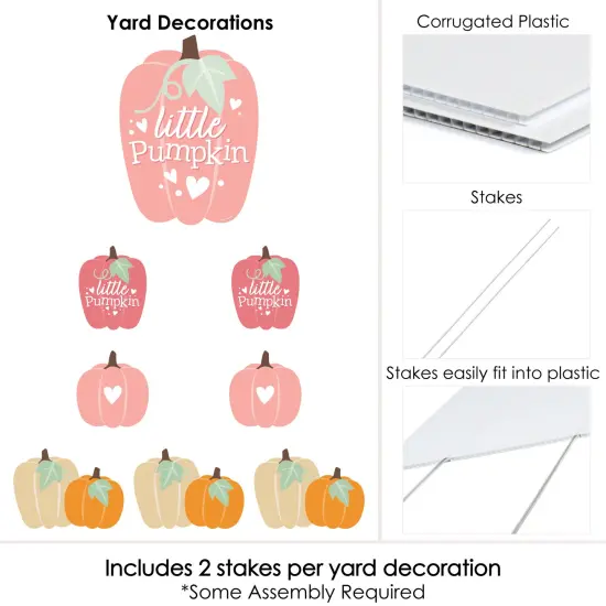 Big Dot of Happiness Girl Little Pumpkin - Yard Sign and Outdoor Lawn Decorations - Fall Birthday Party or Baby Shower Yard Signs - Set of 8 {6}