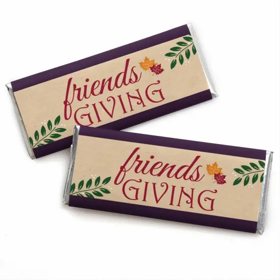 Big Dot of Happiness Friends Thanksgiving Feast - Candy Bar Wrapper Friendsgiving Party Favors - Set of 24 {1}