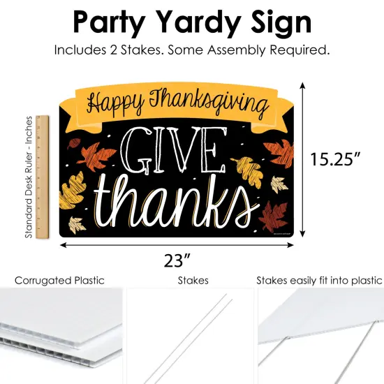 Big Dot of Happiness Give Thanks - Thanksgiving Party Yard Sign Lawn Decorations - Happy Thanksgiving Party Yardy Sign {6}