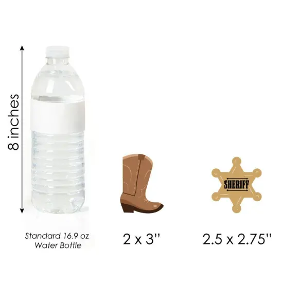 Big Dot of Happiness Western Hoedown - DIY Shaped Wild West Cowboy Party Cut-Outs - 24 Count {6}