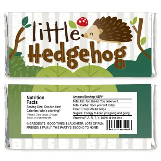 Big Dot of Happiness Forest Hedgehogs - Candy Bar Wrapper Woodland Birthday Party or Baby Shower Favors - Set of 24 {3}