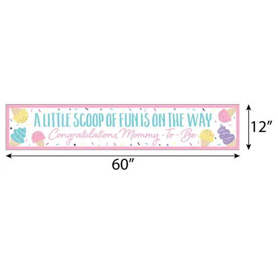 Big Dot of Happiness Scoop Up The Fun - Ice Cream - Sprinkles Baby Shower Party Decorations Party Banner {3}