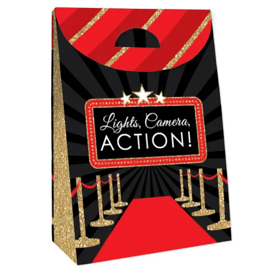 Big Dot of Happiness Red Carpet - Movie Night Gift Favor Bags - Party Goodie Boxes - Set of 12 {4}