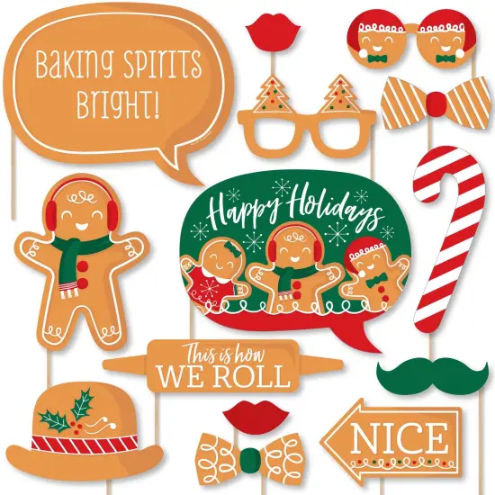 Big Dot of Happiness Gingerbread Christmas - Gingerbread Man Holiday Party Photo Booth Props Kit - 20 Count {1}