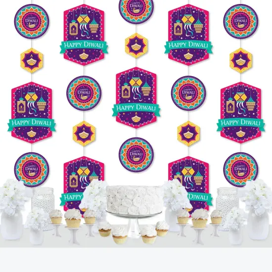 Big Dot of Happiness Happy Diwali - Festival of Lights Party DIY Dangler Backdrop - Hanging Vertical Decorations - 30 Pieces {3}