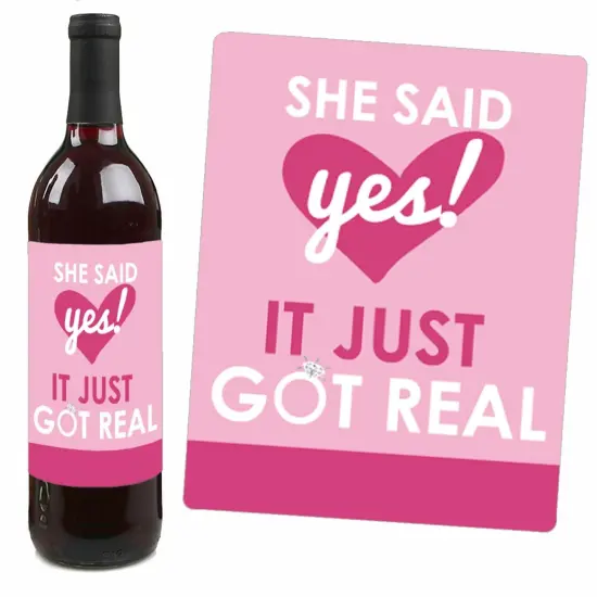 Big Dot of Happiness Bride-to-Be - Bridal Shower & Classy Bachelorette Party Decorations for Women - Wine Bottle Label Stickers - Set of 4 {4}