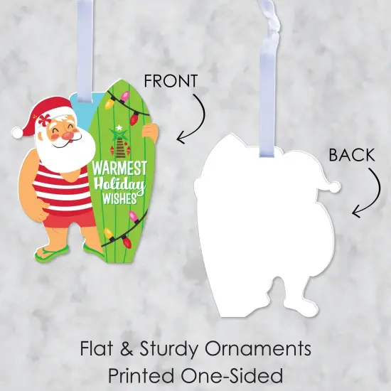 Big Dot of Happiness Tropical Christmas - Beach Santa Holiday Decorations - Christmas Tree Ornaments - Set of 12 {7}