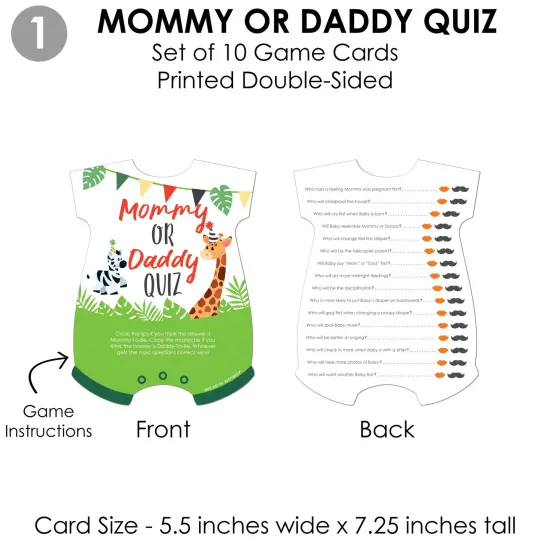 Big Dot of Happiness Jungle Party Animals - 4 Safari Zoo Animal Baby Shower Games - 10 Cards Each - Gamerific Bundle {6}