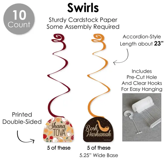 Big Dot of Happiness Rosh Hashanah - New Year Party Supplies Decoration Kit - Decor Galore Party Pack - 51 Pieces {6}