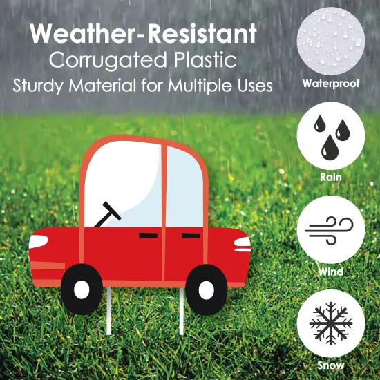 Big Dot of Happiness Cars, Trains, and Airplanes - Stop, Go, and Railroad Signs Lawn Decor - Outdoor Transportation Birthday Party Yard Decor - 10 Pc {6}