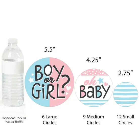 Big Dot of Happiness Baby Gender Reveal - Team Boy or Girl Party Giant Circle Confetti - Party Decorations - Large Confetti 27 Count {4}