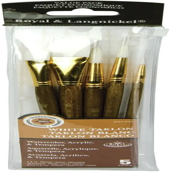 Royal & Langnickel(R) White Taklon Value Pack Brush Set-5/Pkg {1}
