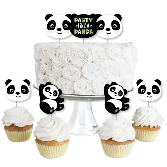 Big Dot of Happiness Party Like a Panda Bear - Dessert Cupcake Toppers - Baby Shower or Birthday Party Clear Treat Picks - Set of 24 {1}