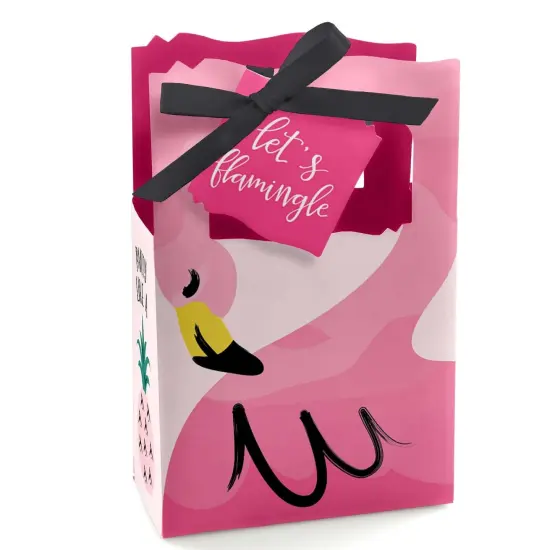 Big Dot of Happiness Pink Flamingo - Party Like a Pineapple - Tropical Summer Party Favor Boxes - Set of 12 {1}