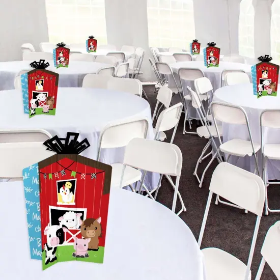 Big Dot of Happiness Farm Animals - Table Decorations - Barnyard Baby Shower or Birthday Party Fold and Flare Centerpieces - 10 Count {6}