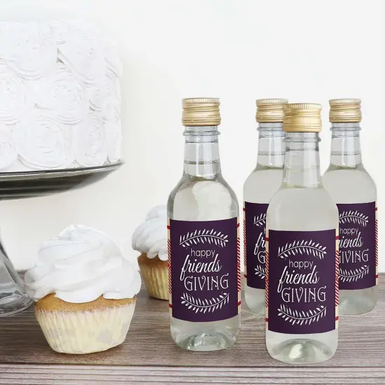 Big Dot of Happiness Friends Thanksgiving Feast - Mini Wine & Champagne Bottle Label Stickers - Friendsgiving Party Favor Gift for Women & Men - 16 Ct {4}