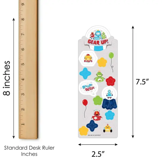 Big Dot of Happiness Gear Up Robots - Birthday Party Favor Kids Stickers - 16 Sheets - 256 Stickers {4}