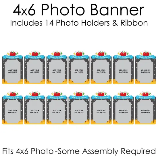 Big Dot of Happiness Teacher Retirement - DIY Happy Retirement Party Decor - Picture Display - Photo Banner {6}
