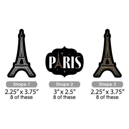 Big Dot of Happiness Stars Over Paris - DIY Shaped Parisian Themed Party Cut-Outs - 24 Count {3}