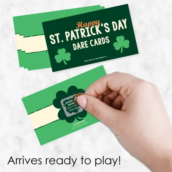 Big Dot of Happiness St. Patrick's Day - Saint Paddy's Day Party Game Scratch Off Dare Cards - 22 Count {3}