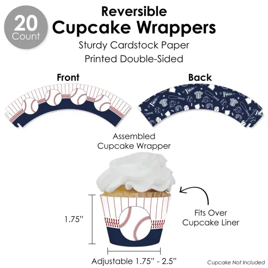 Big Dot of Happiness Batter Up - Baseball - Baby Shower or Birthday Party Favors and Cupcake Kit - Fabulous Favor Party Pack - 100 Pieces {6}