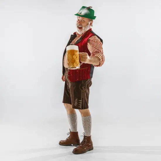 German Oktoberfest Alpine Fedora - Bavarian Swiss Green Traditional Trachten Felt Costume Hat with Feather for Kids and Adults {3}