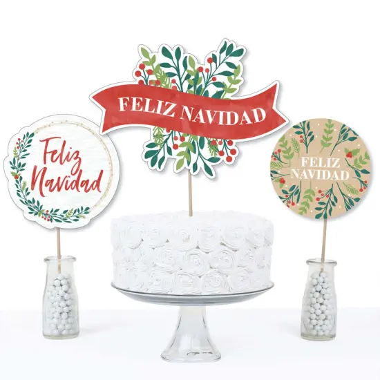 Big Dot of Happiness Feliz Navidad - Holiday and Spanish Christmas Party Centerpiece Sticks - Table Toppers - Set of 15 {4}