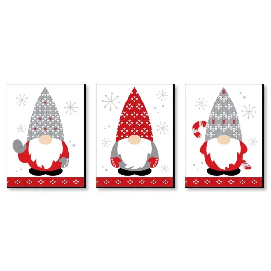 Big Dot of Happiness Christmas Gnomes - Holiday Wall Art Room Decor - 7.5 x 10 inches - Set of 3 Prints {1}